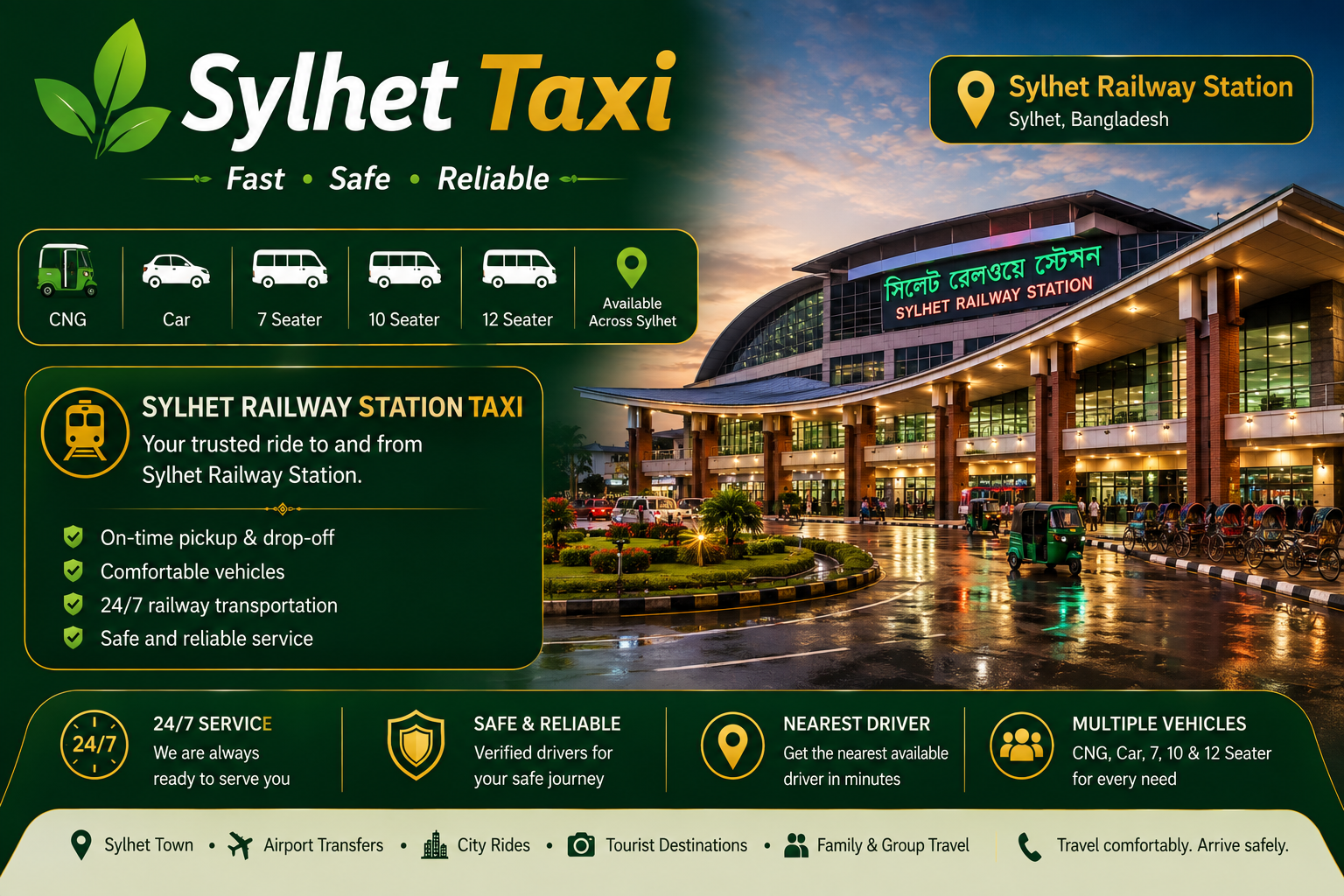 Sylhet Railway Station Taxi Service